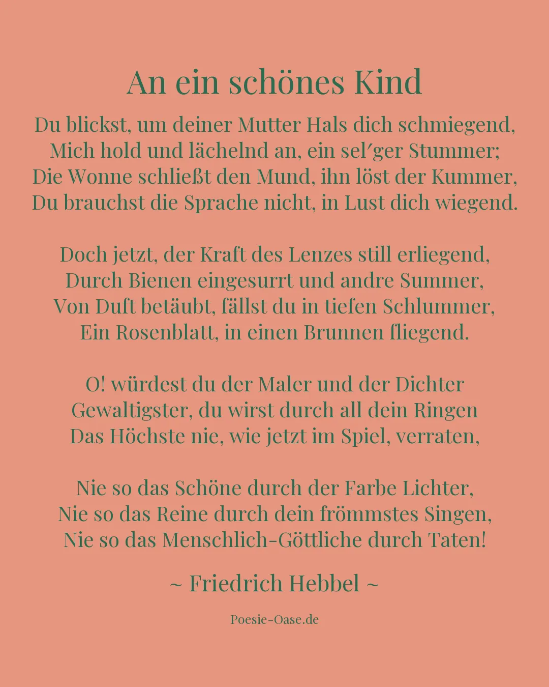 Illustration zu An ein schönes Kind