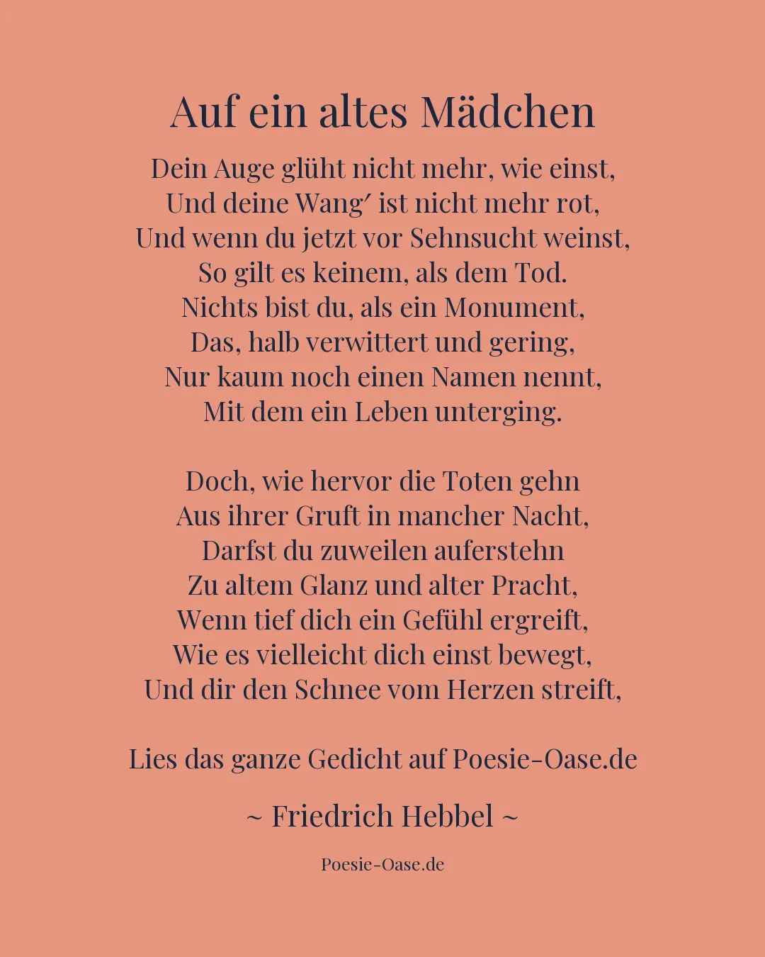 Illustration zu Auf ein altes Mädchen