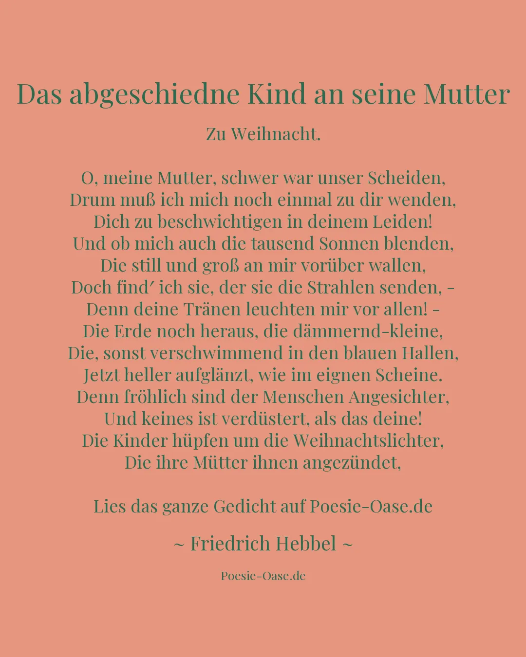 Illustration zu Das abgeschiedne Kind an seine Mutter