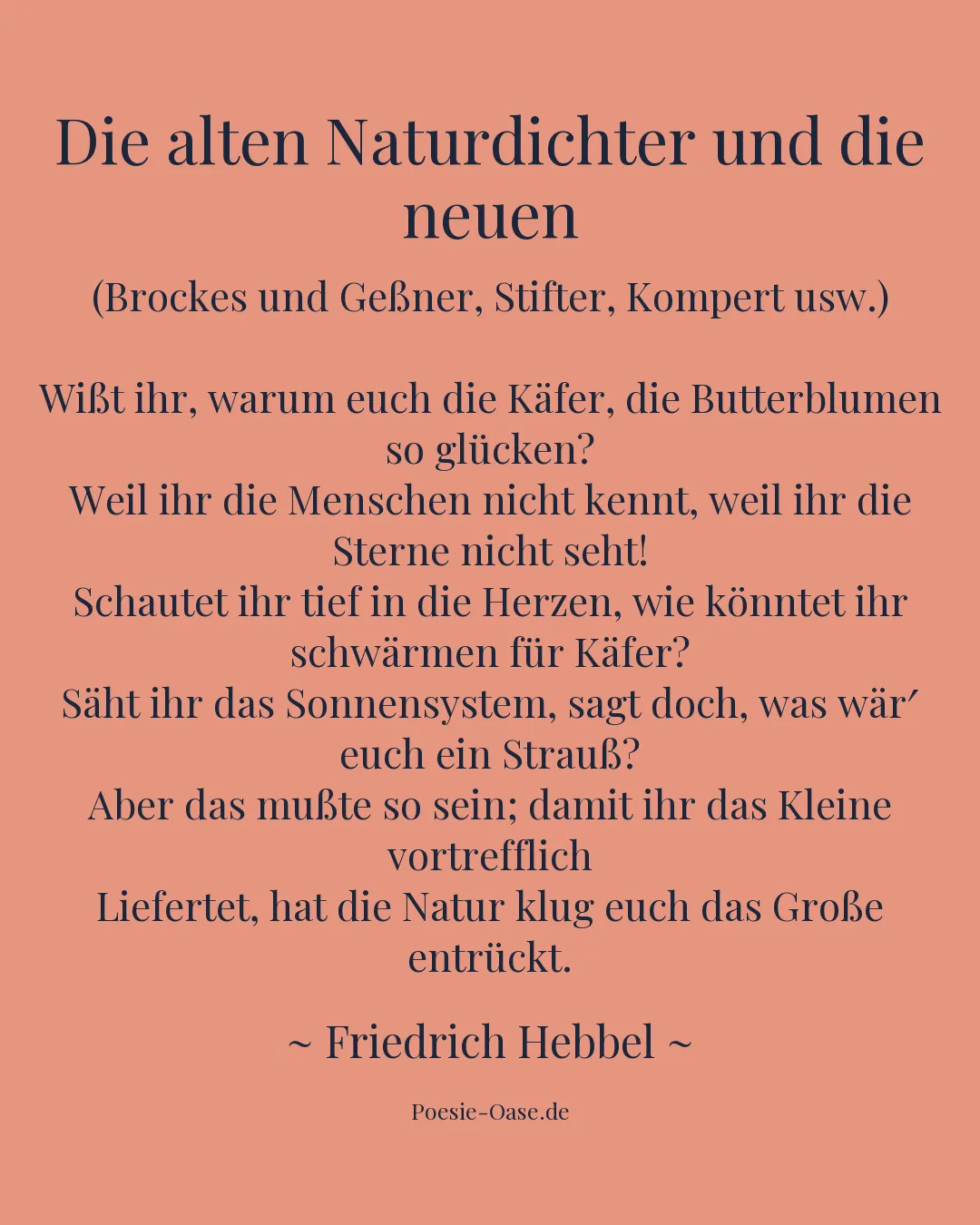 Illustration zu Die alten Naturdichter und die neuen