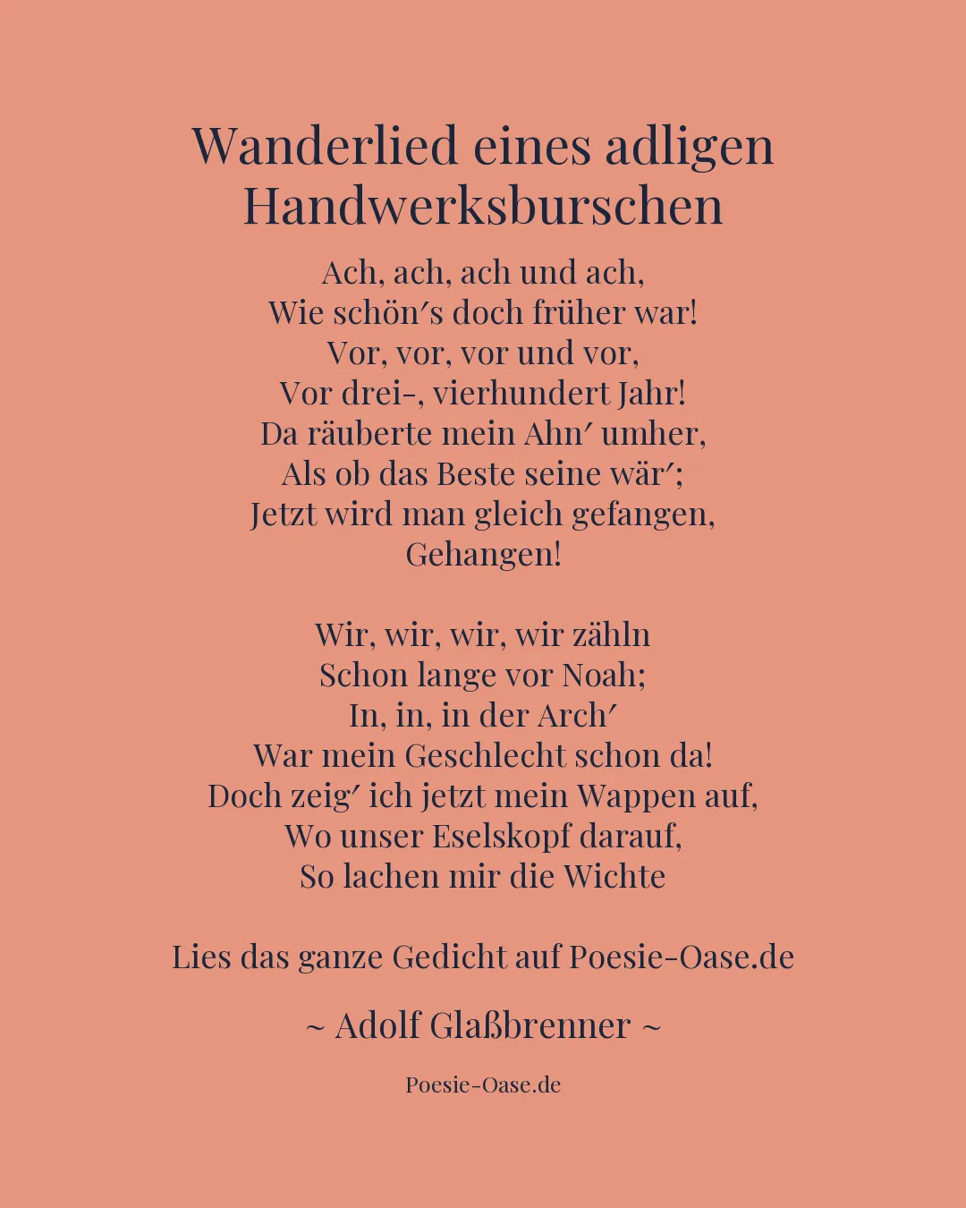 Illustration zu Wanderlied eines adligen Handwerksburschen