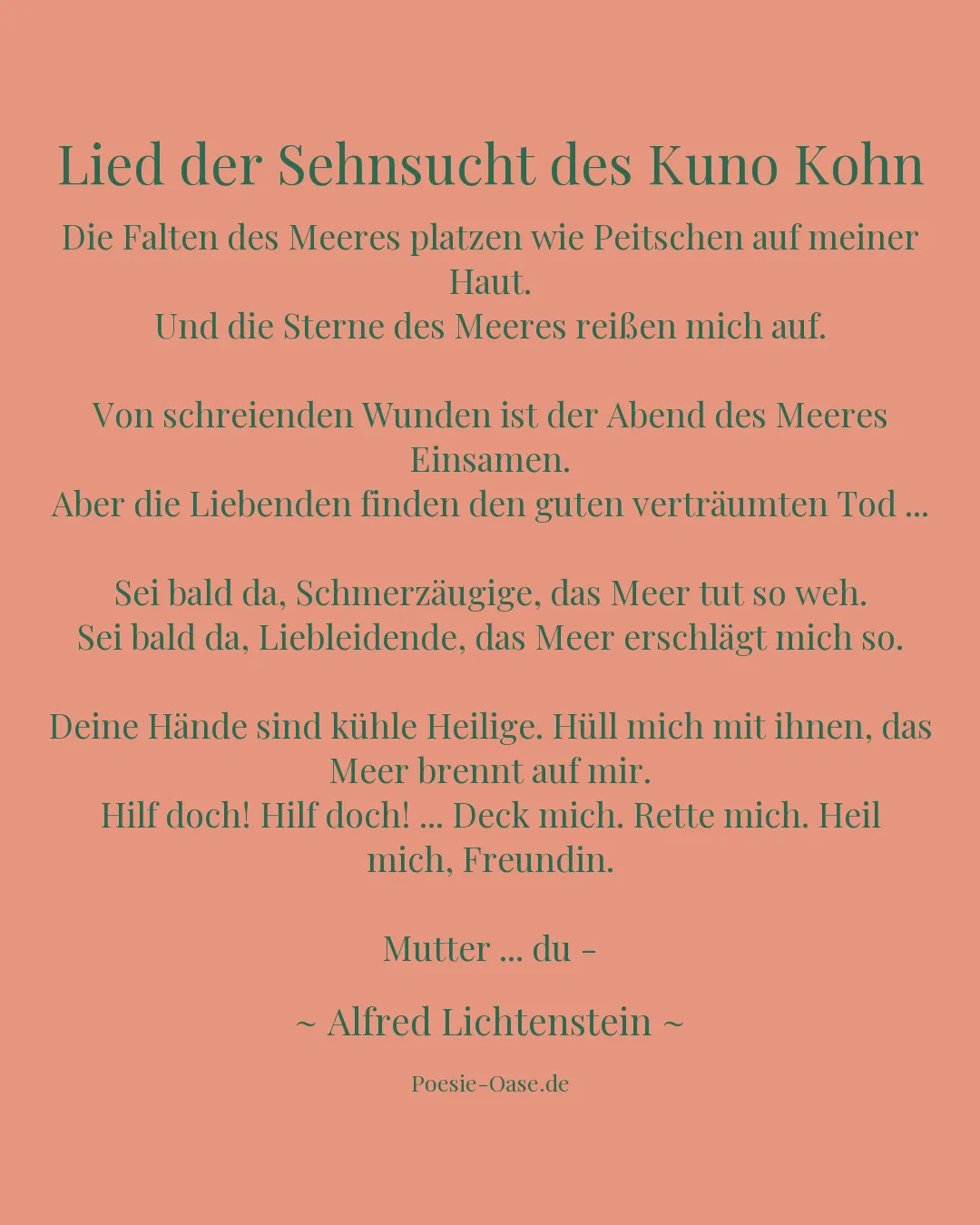 Illustration zu Lied der Sehnsucht des Kuno Kohn