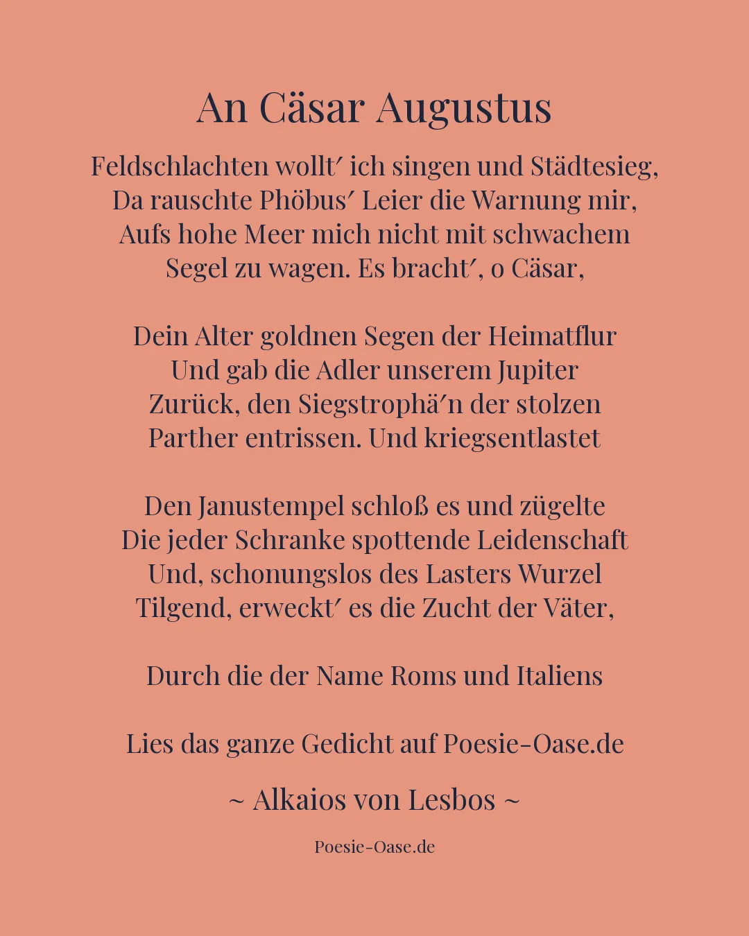 Illustration zu An Cäsar Augustus