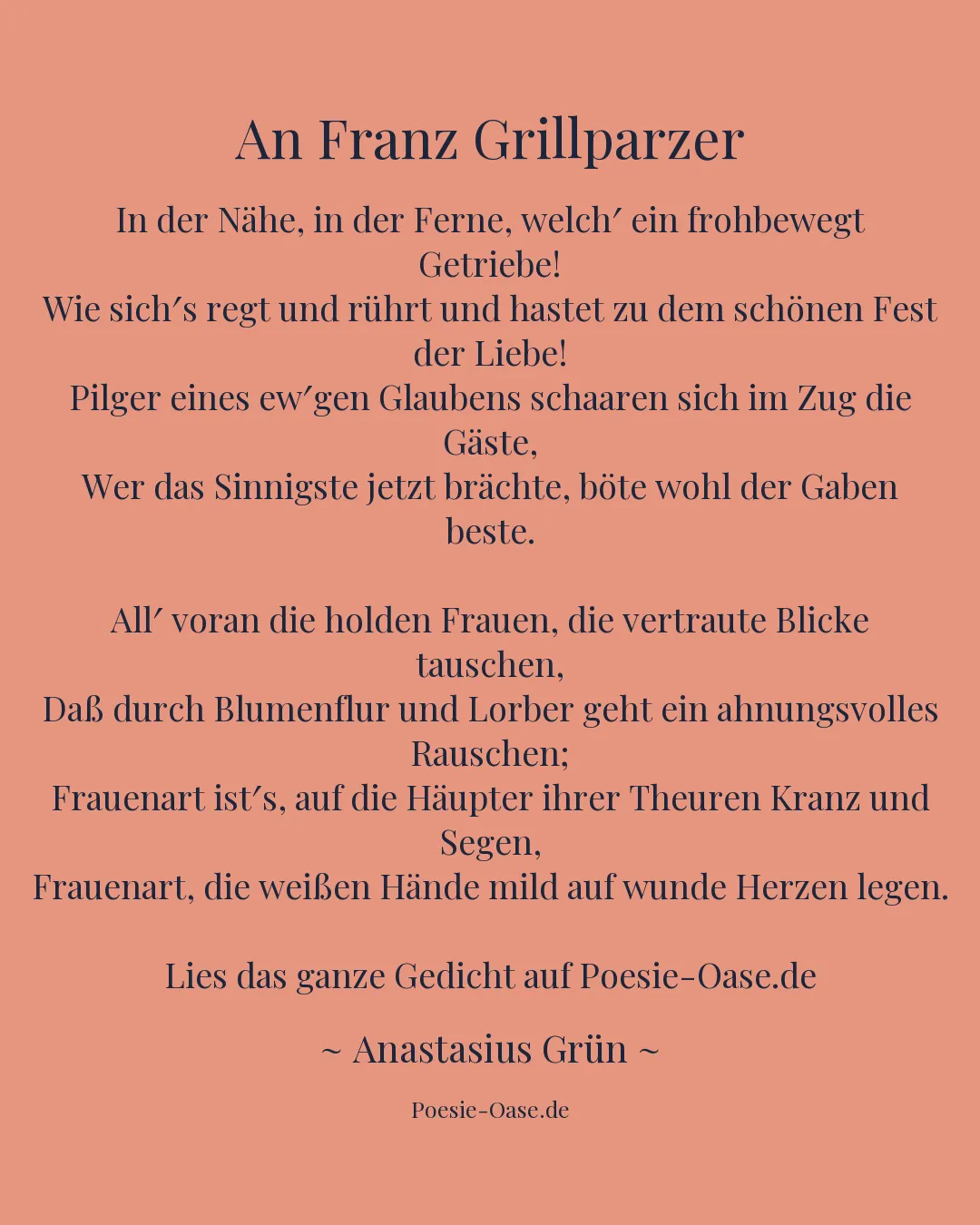Illustration zu An Franz Grillparzer