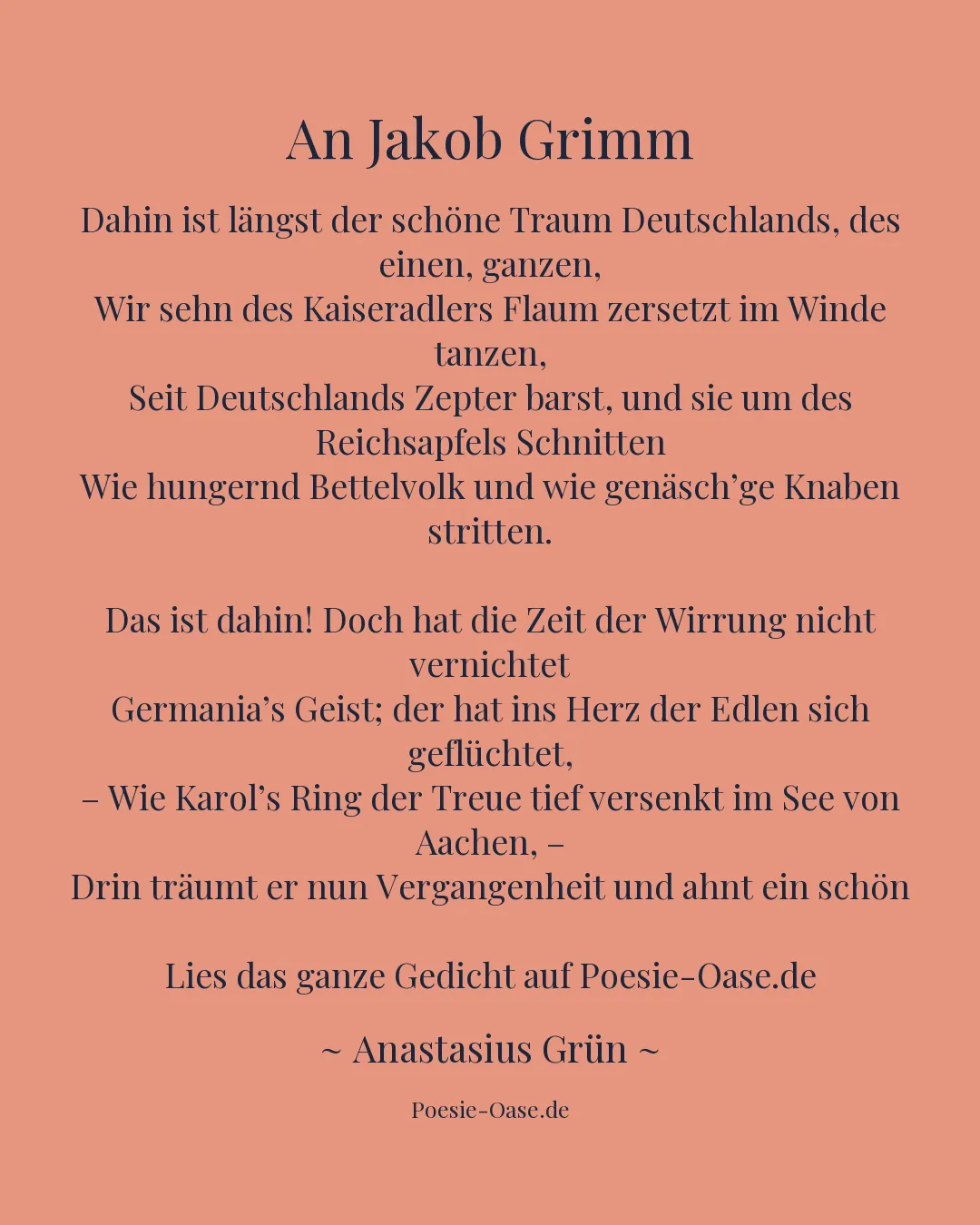 Illustration zu An Jakob Grimm