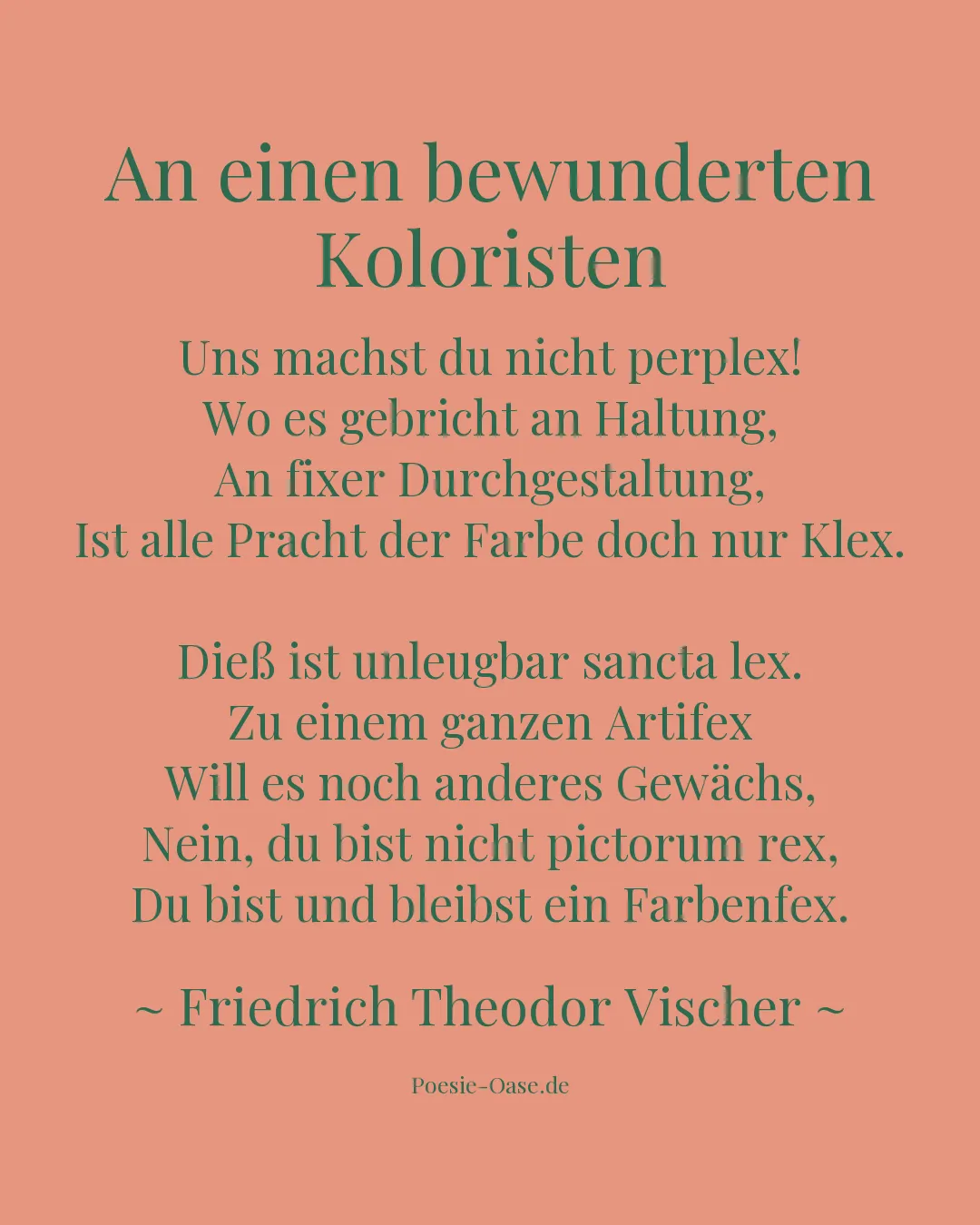 Illustration zu An einen bewunderten Koloristen