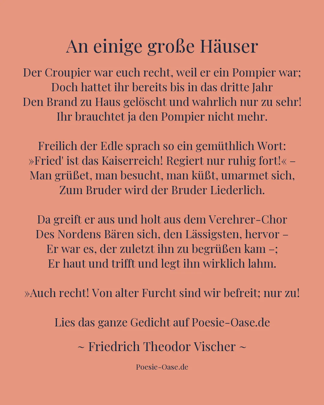 Illustration zu An einige große Häuser