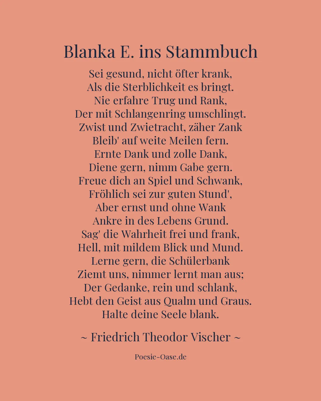Illustration zu Blanka E. ins Stammbuch