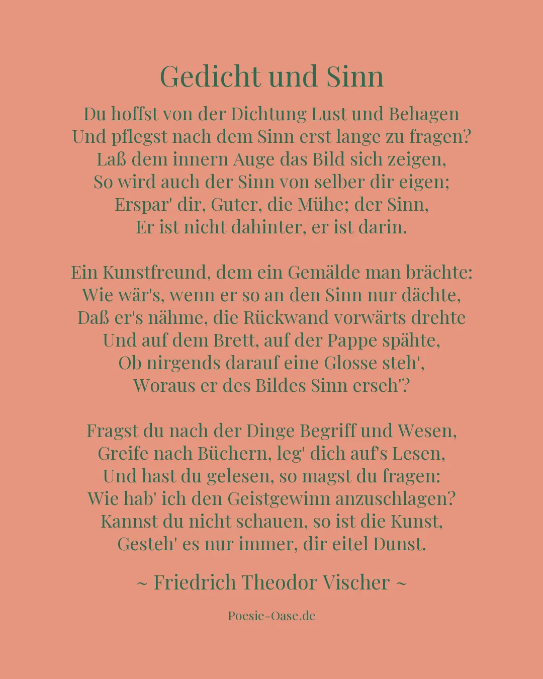 Illustration zu Gedicht und Sinn