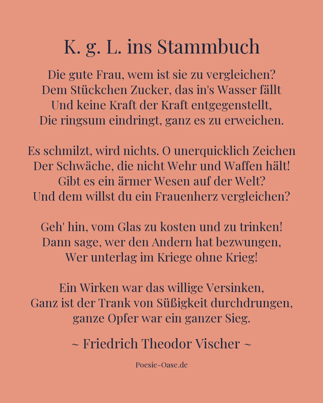 Illustration zu K. g. L. ins Stammbuch