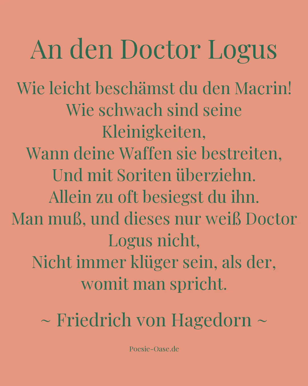 Illustration zu An den Doctor Logus