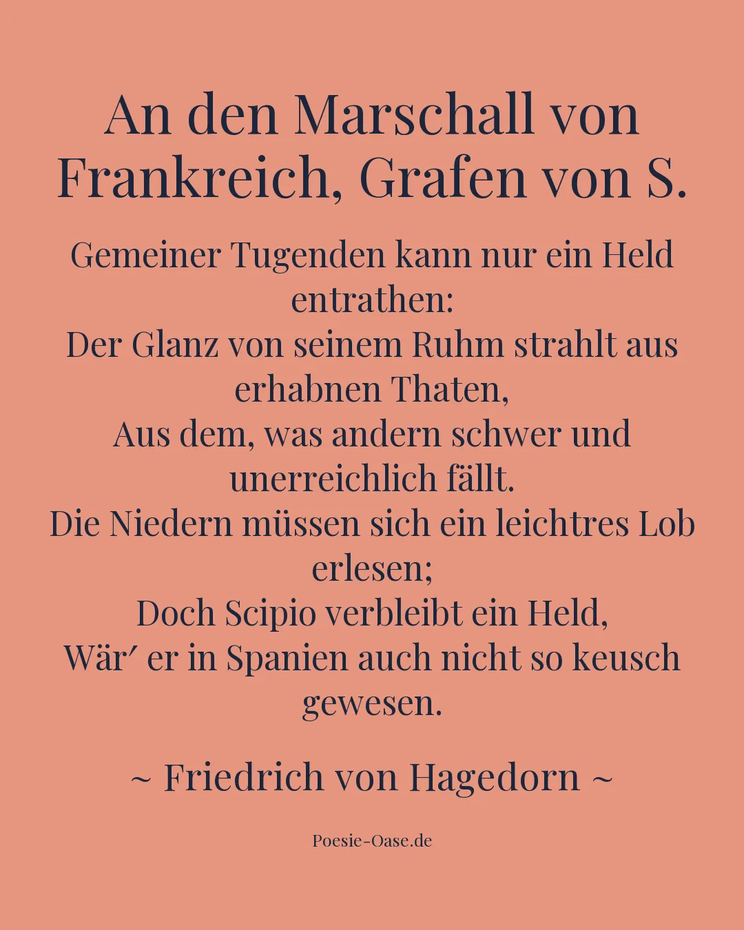 Illustration zu An den Marschall von Frankreich, Grafen von S.