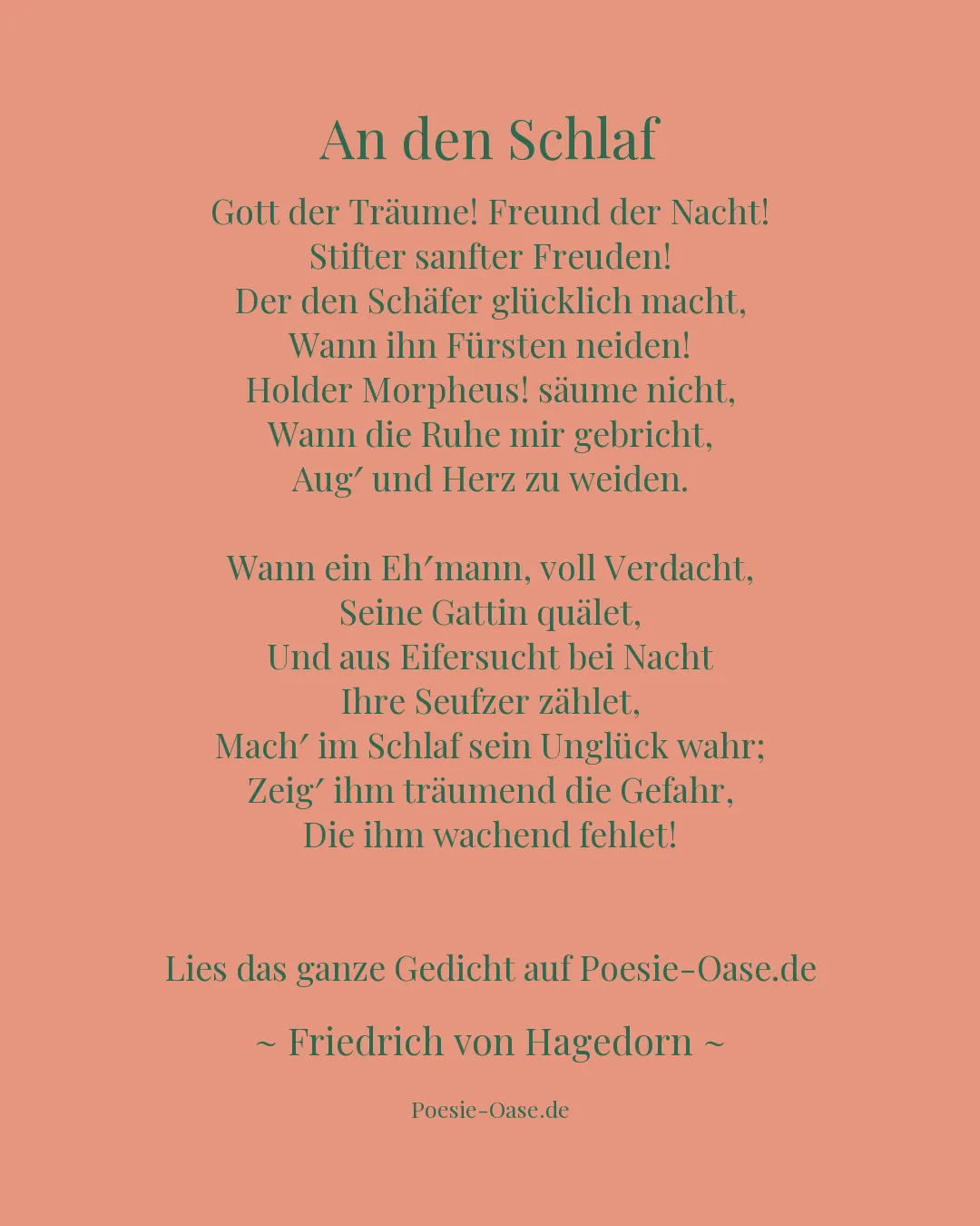 Illustration zu An den Schlaf