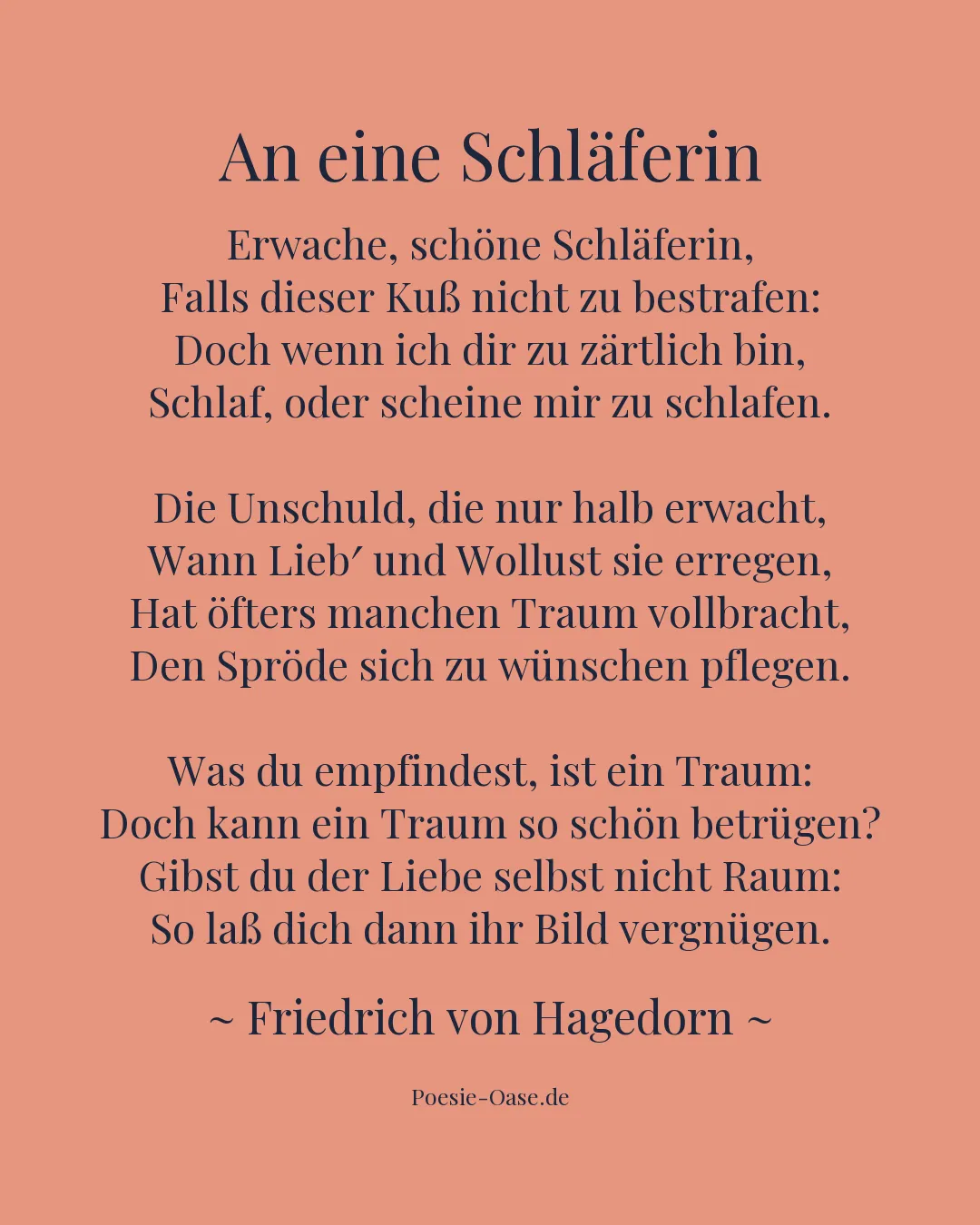 Illustration zu An eine Schläferin