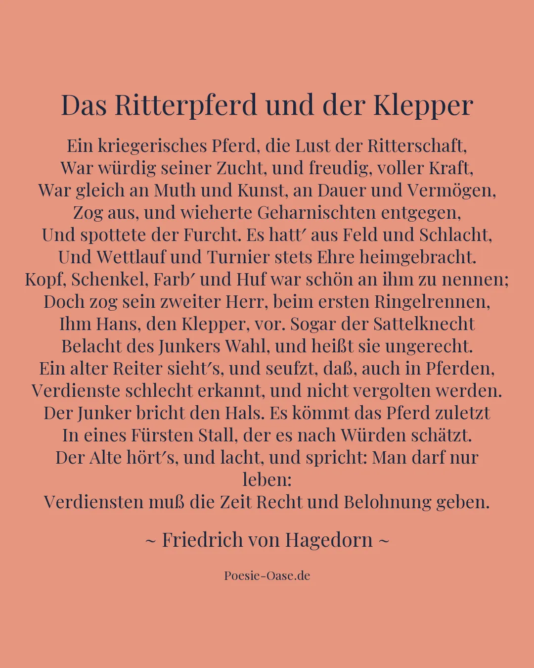 Illustration zu Das Ritterpferd und der Klepper