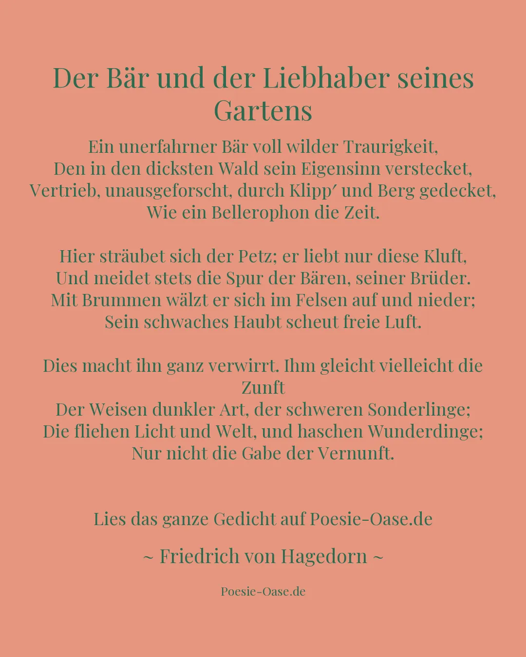 Illustration zu Der Bär und der Liebhaber seines Gartens
