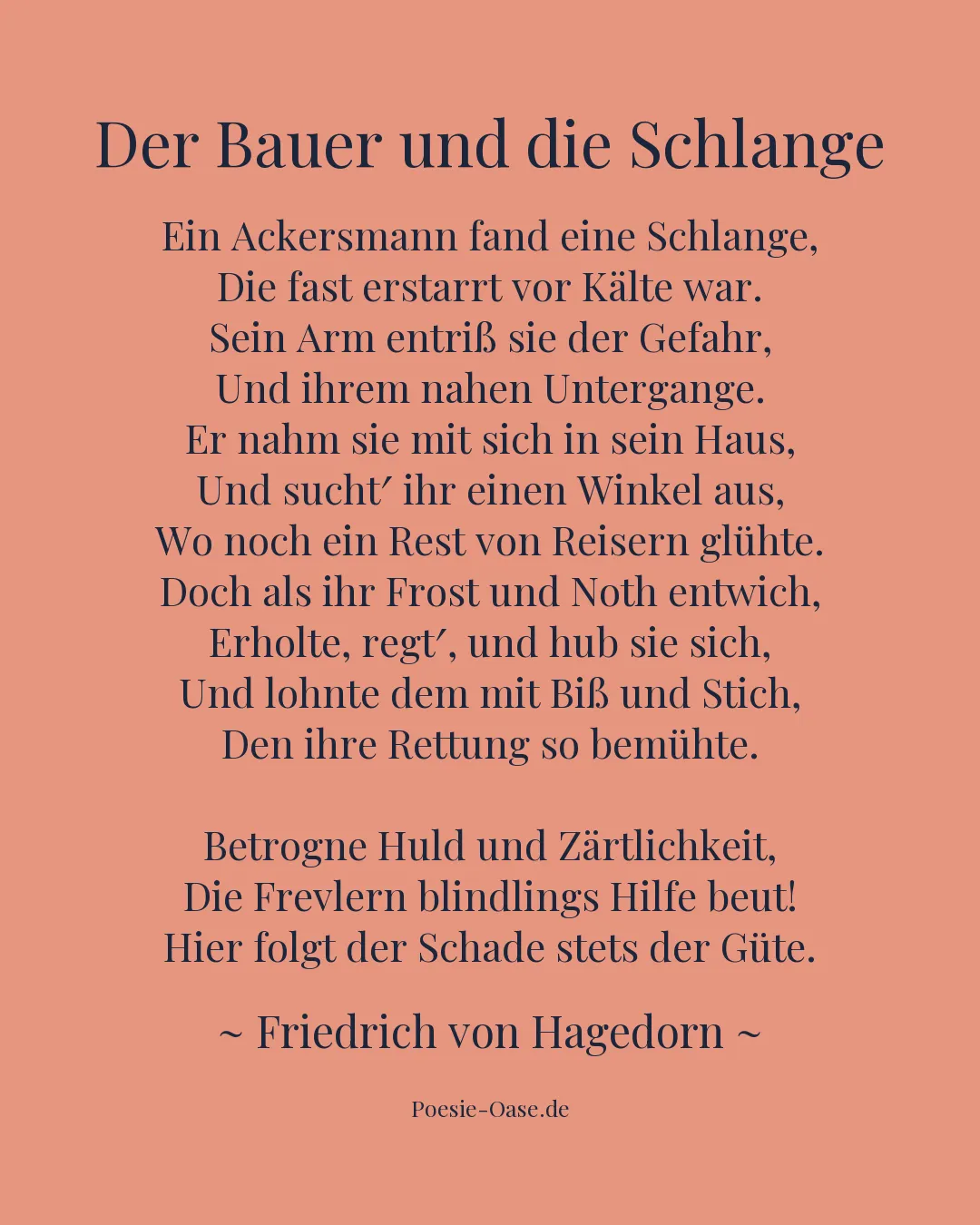 Illustration zu Der Bauer und die Schlange