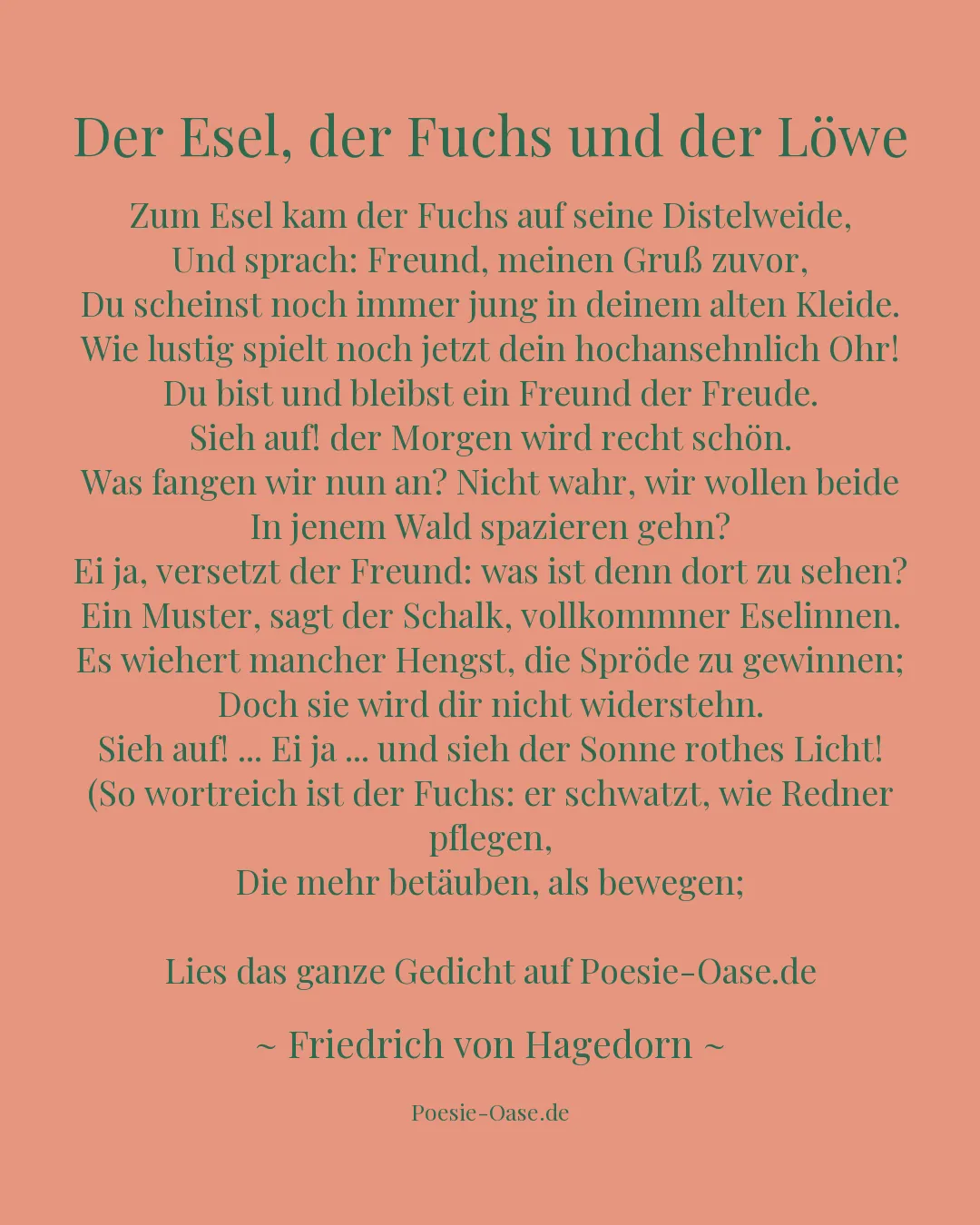 Illustration zu Der Esel, der Fuchs und der Löwe