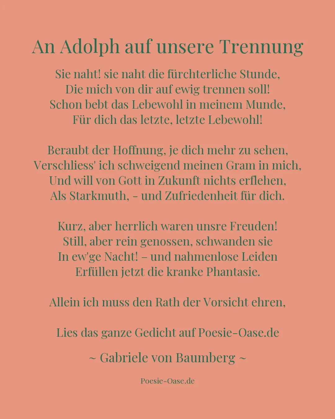 Illustration zu An Adolph auf unsere Trennung