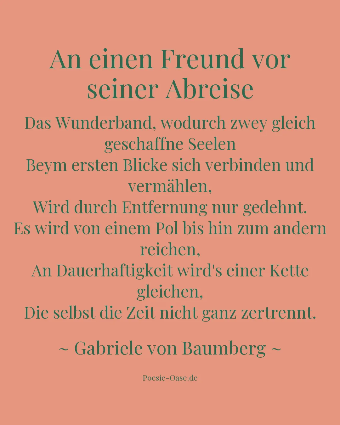 Illustration zu An einen Freund vor seiner Abreise