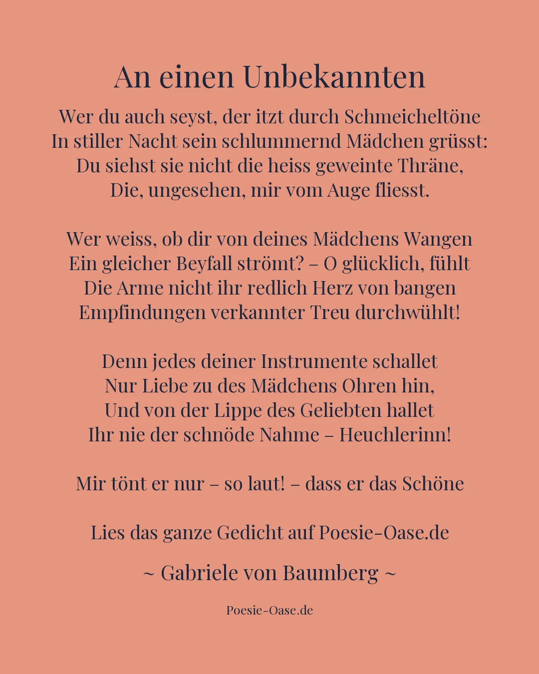 Illustration zu An einen Unbekannten