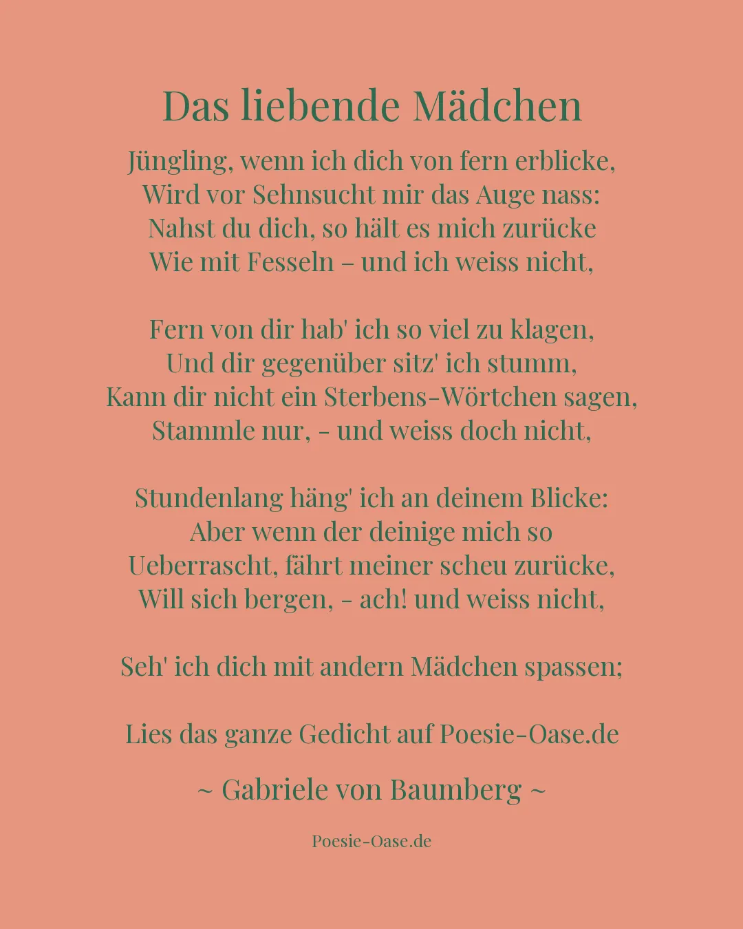 Illustration zu Das liebende Mädchen