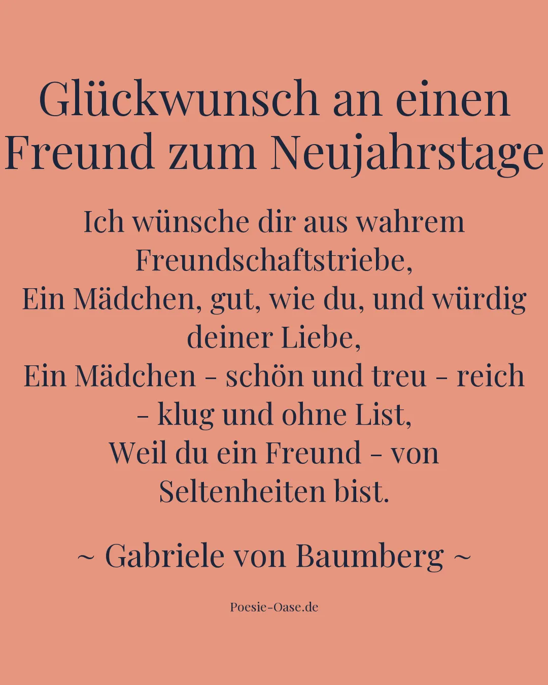 Illustration zu Glückwunsch an einen Freund zum Neujahrstage