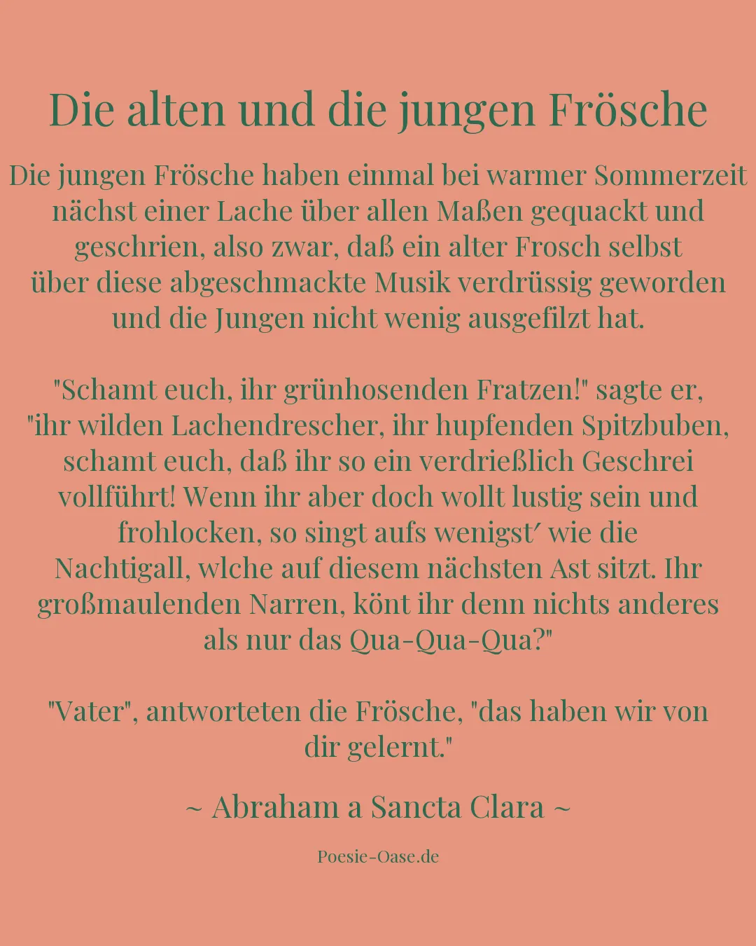 Illustration zu Die alten und die jungen Frösche