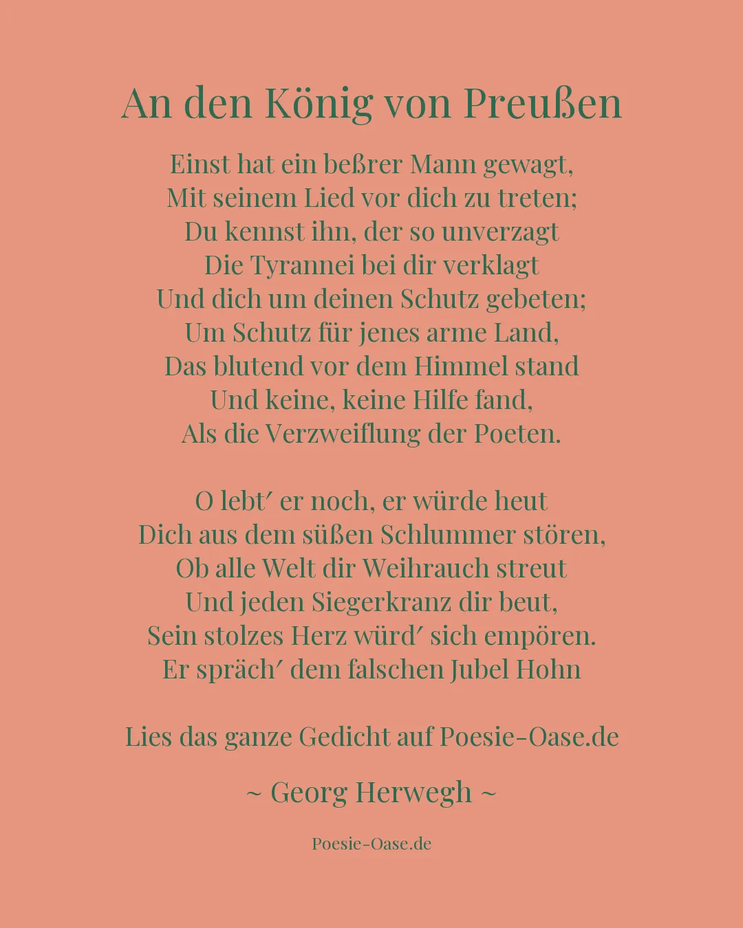 Illustration zu An den König von Preußen