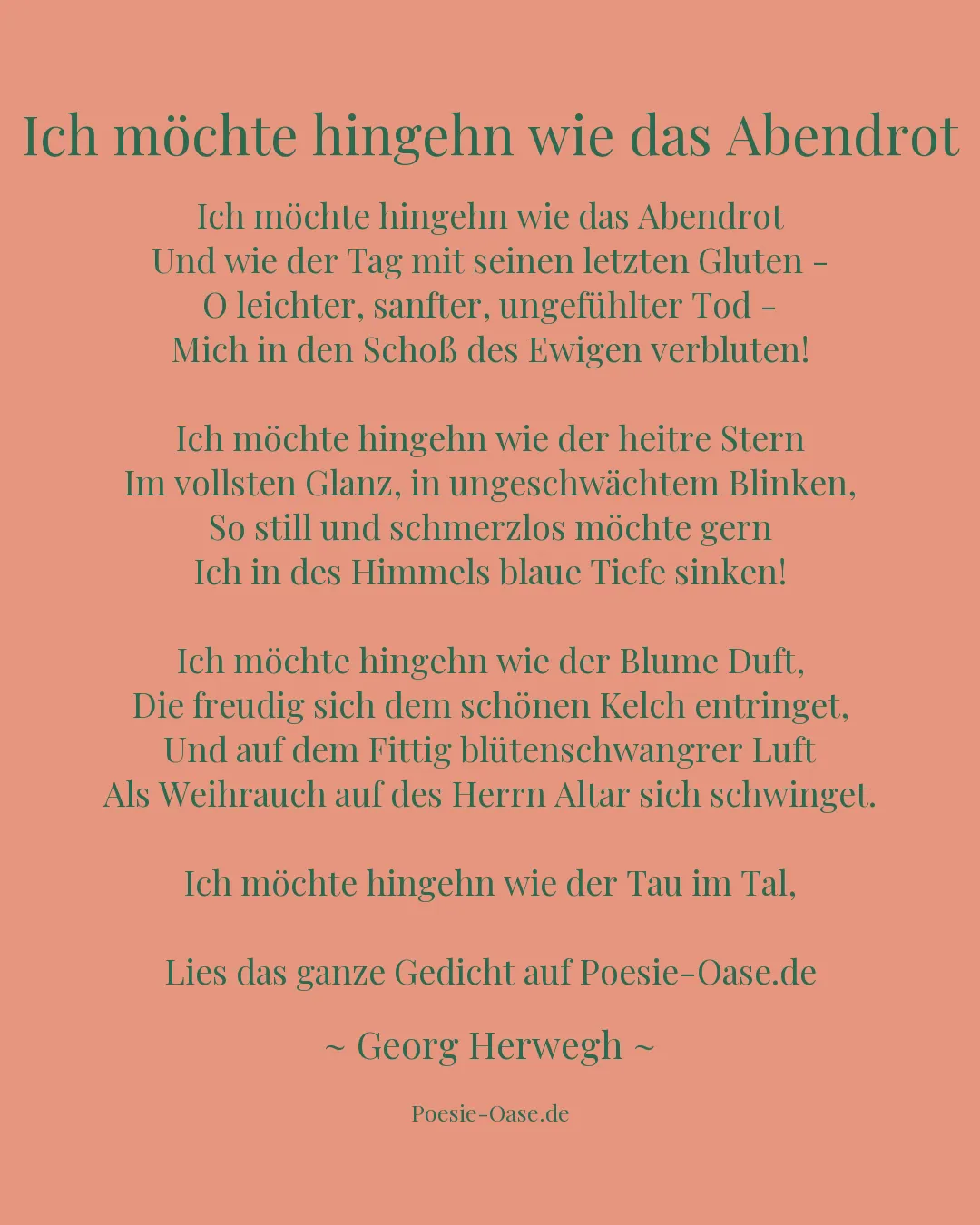 Illustration zu Ich möchte hingehn wie das Abendrot