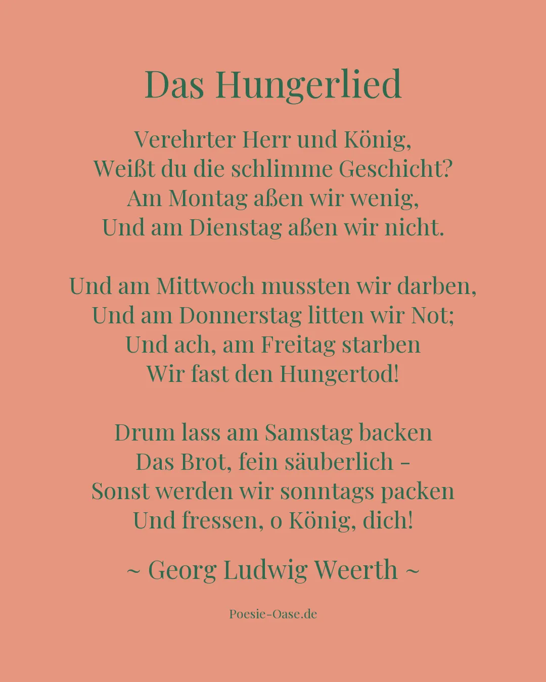 Illustration zu Das Hungerlied
