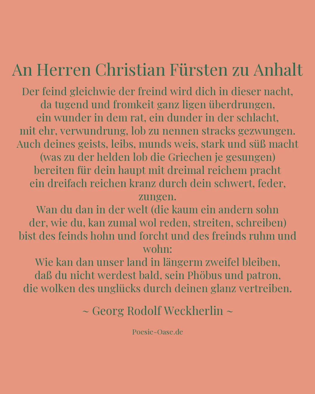 Illustration zu An Herren Christian Fürsten zu Anhalt