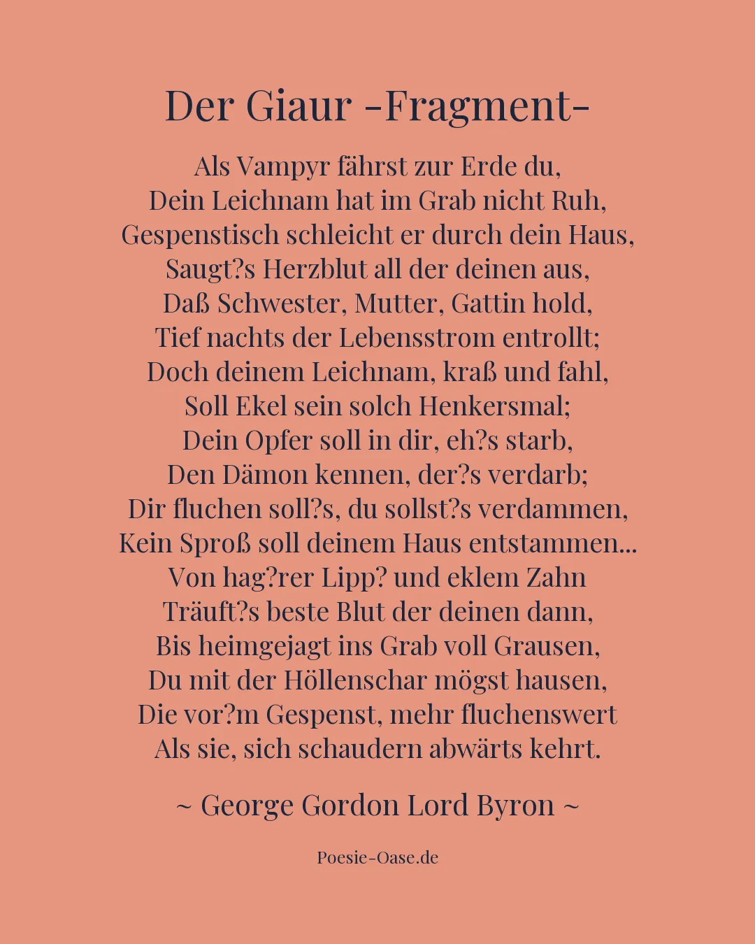 Illustration zu Der Giaur -Fragment-