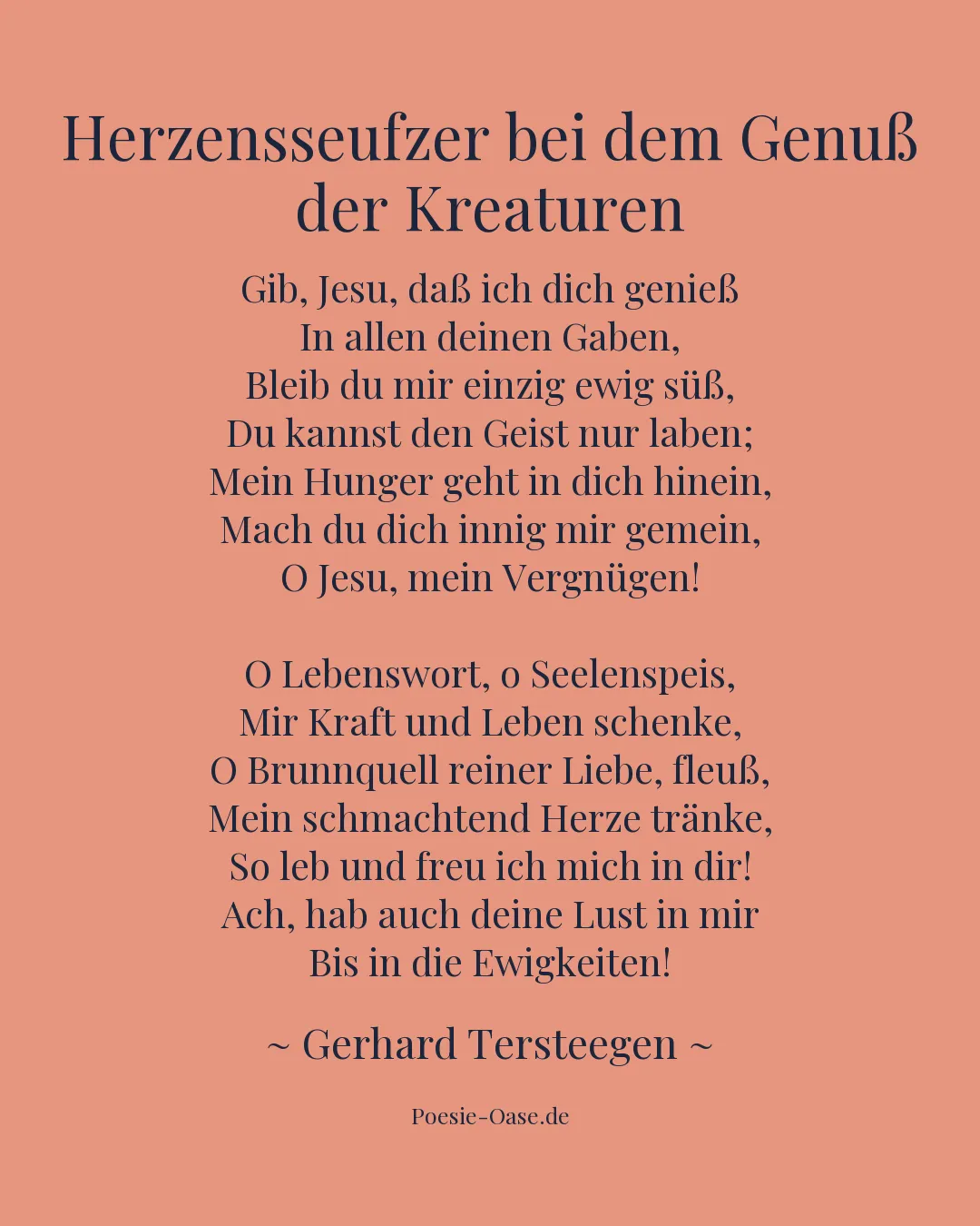 Illustration zu Herzensseufzer bei dem Genuß der Kreaturen
