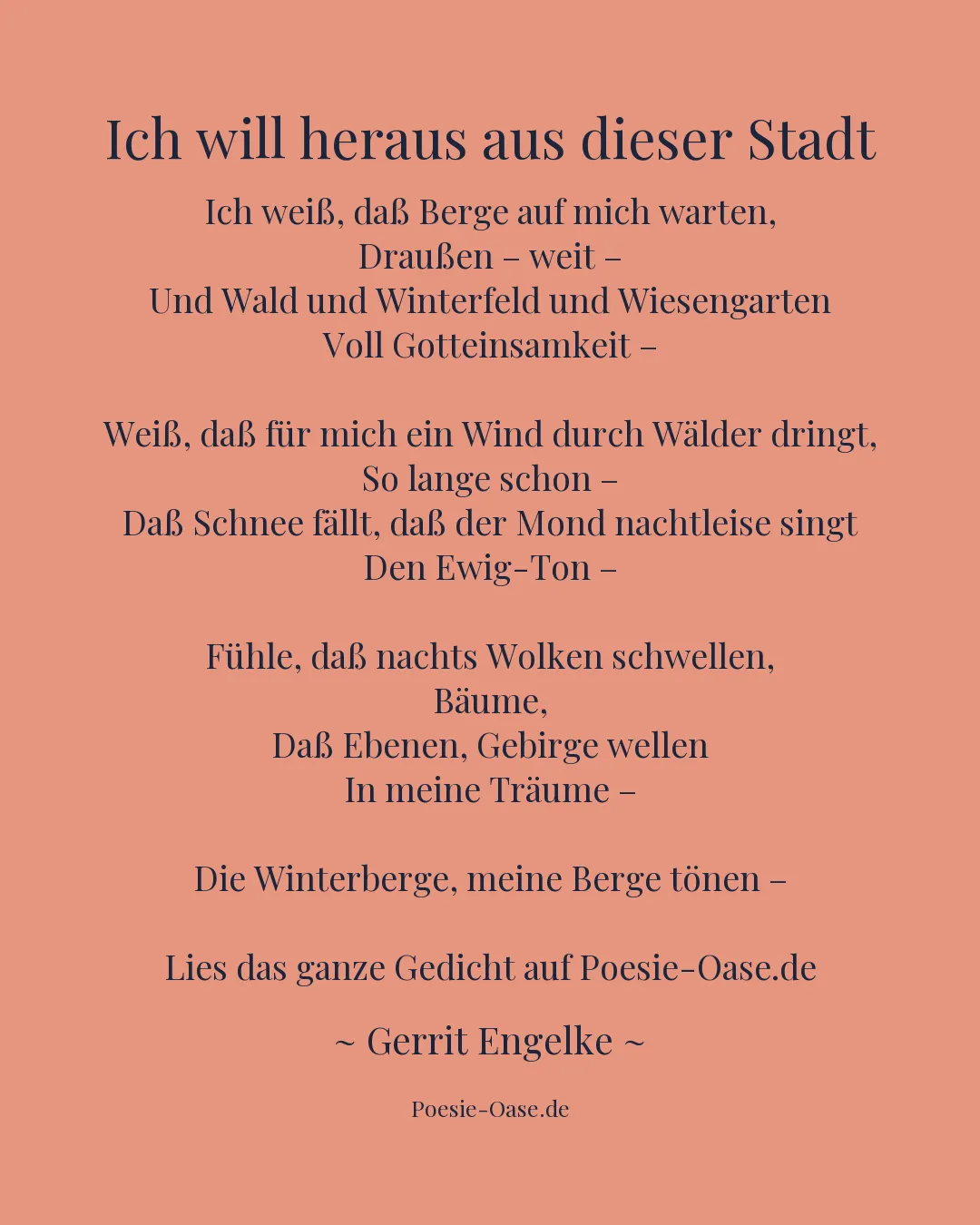 Illustration zu Ich will heraus aus dieser Stadt