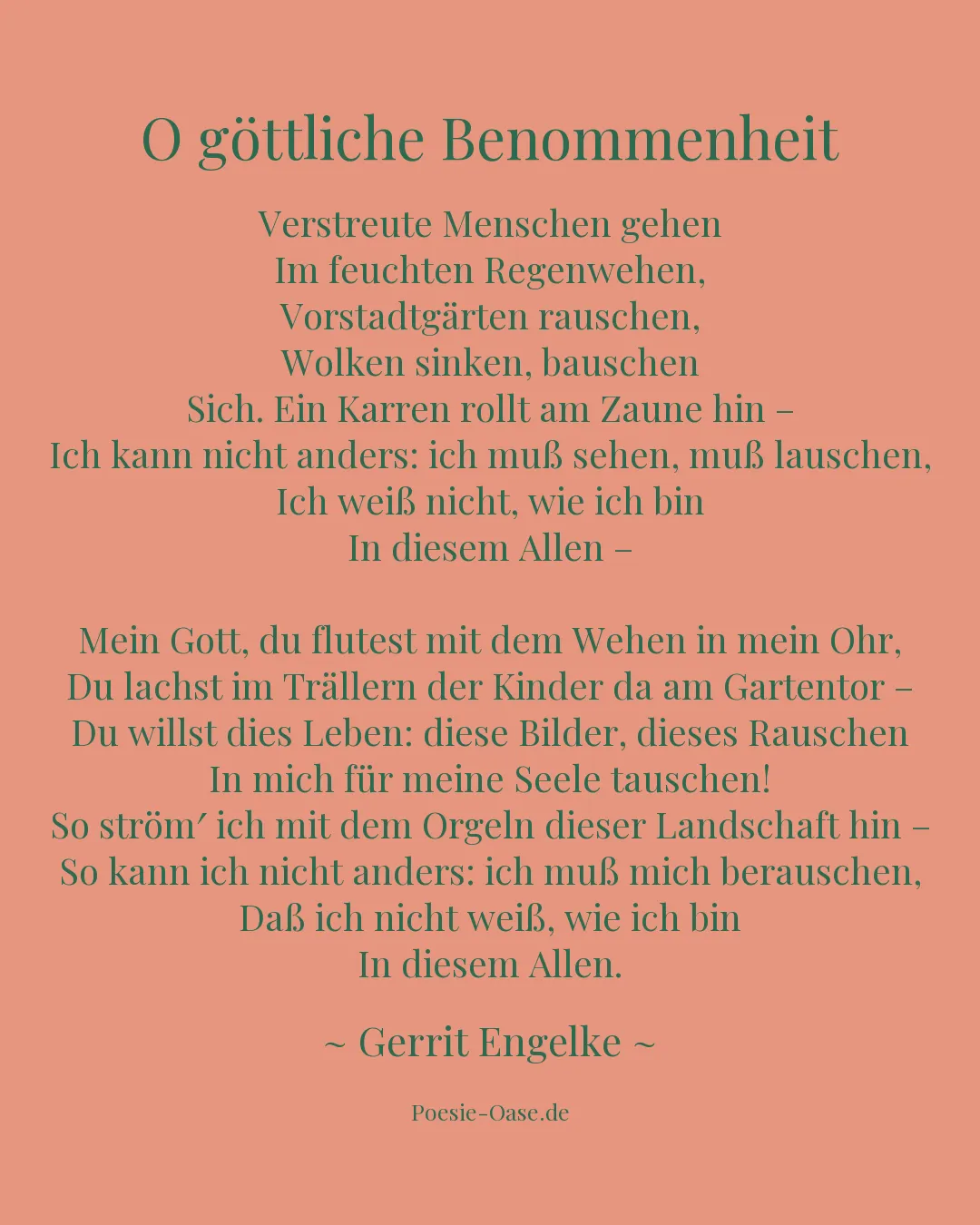 Illustration zu O göttliche Benommenheit