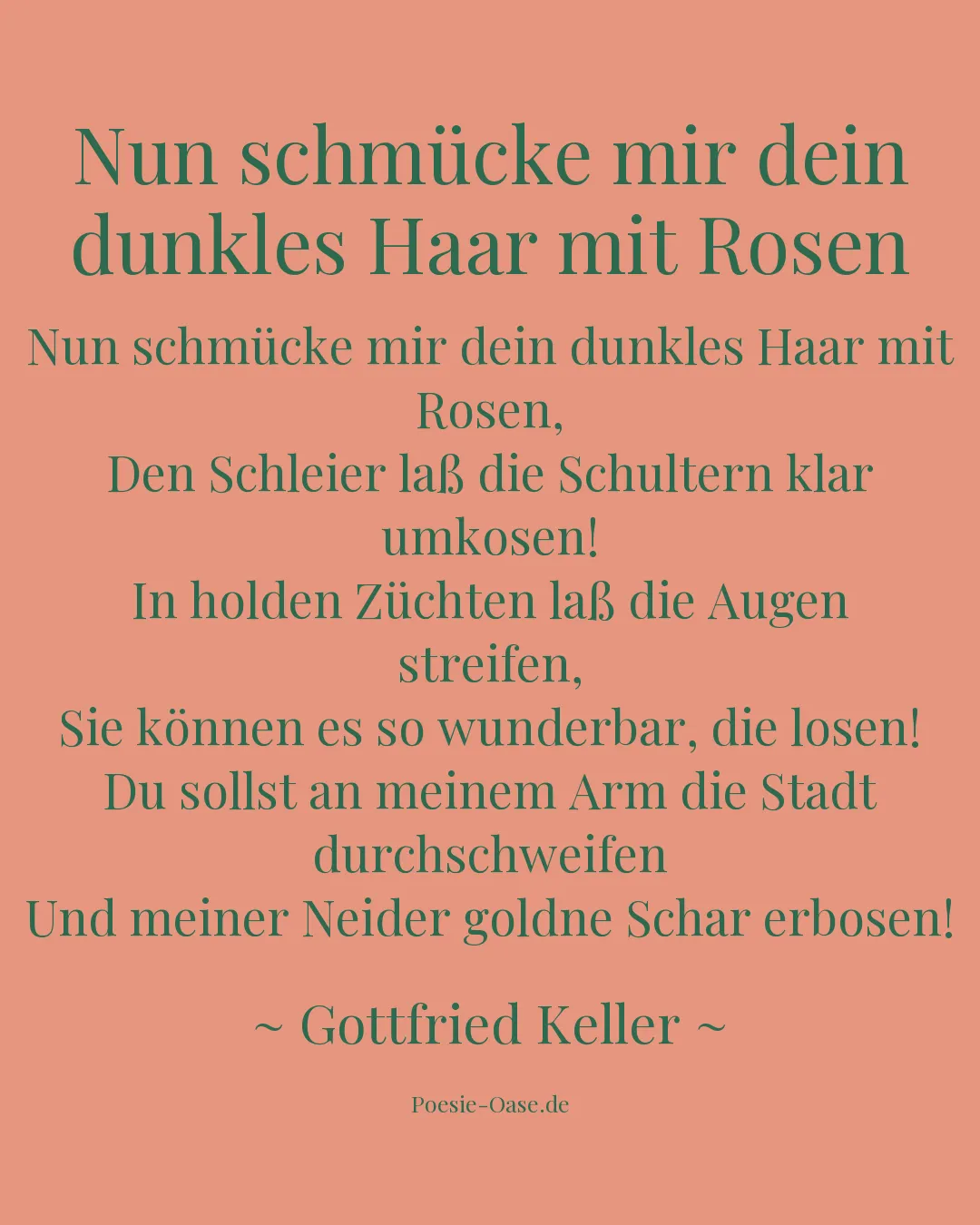 Illustration zu Nun schmücke mir dein dunkles Haar mit Rosen