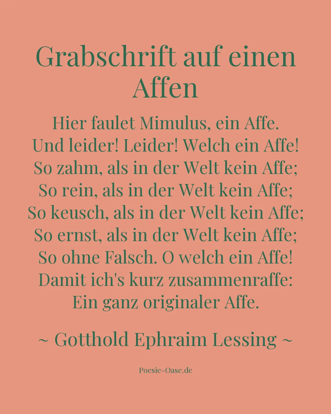 Illustration zu Grabschrift auf einen Affen