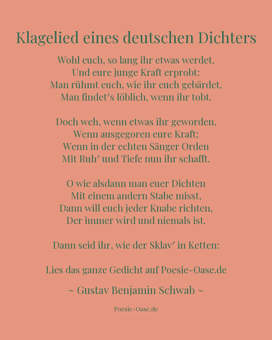 Illustration zu Klagelied eines deutschen Dichters