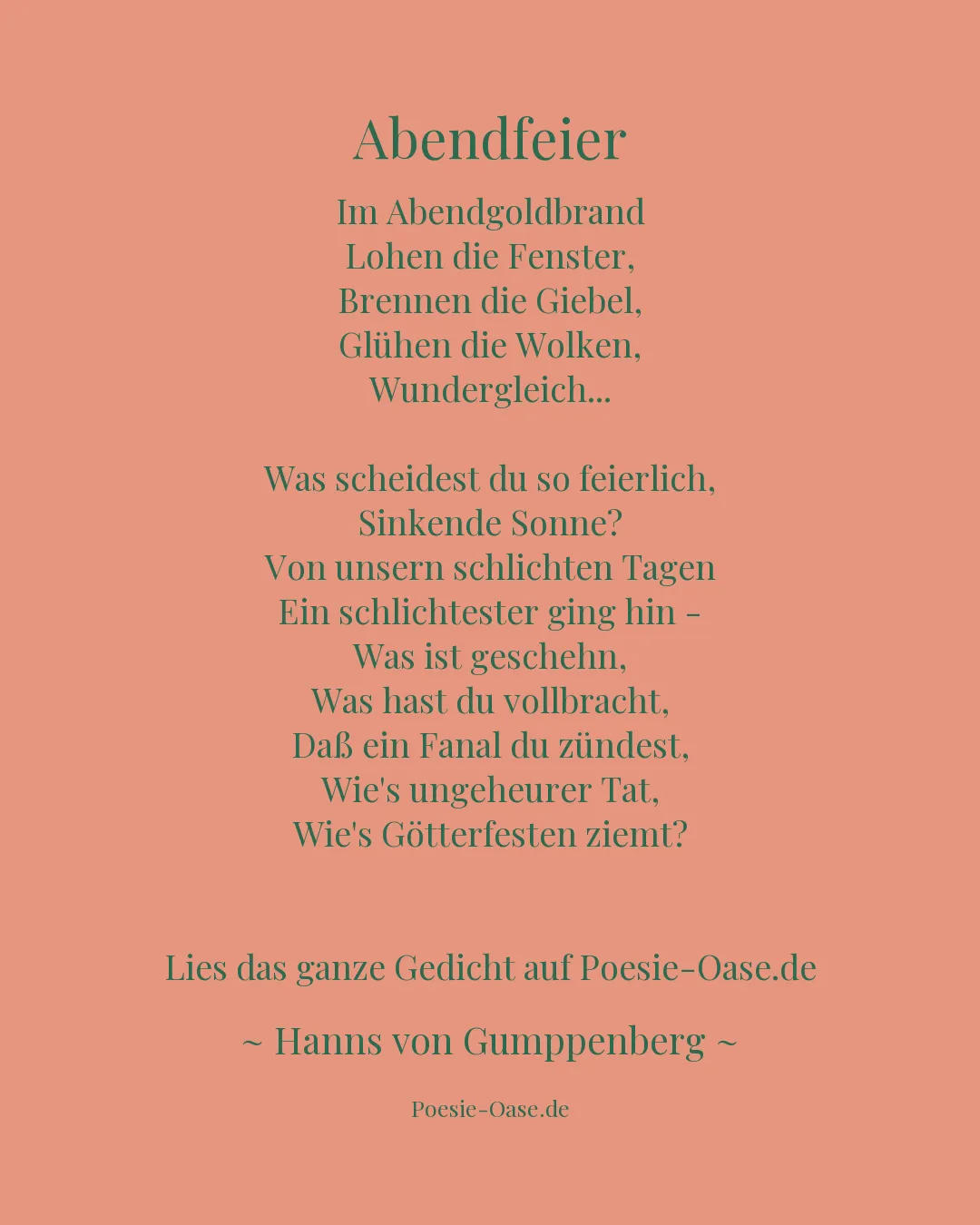 Illustration zu Abendfeier