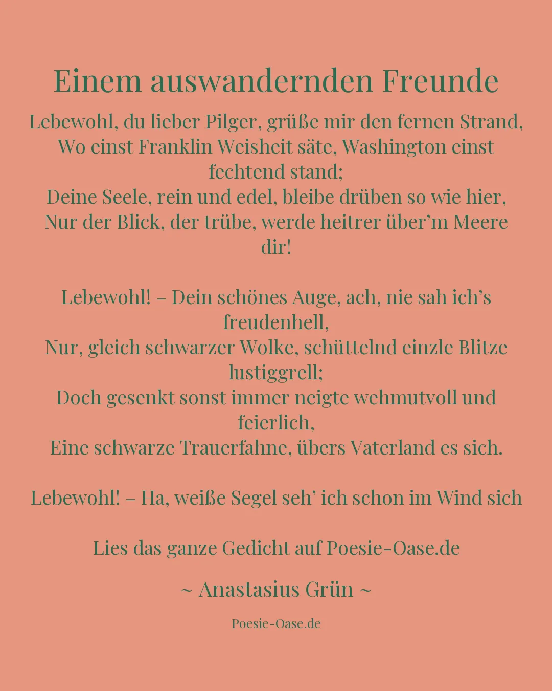 Illustration zu Einem auswandernden Freunde