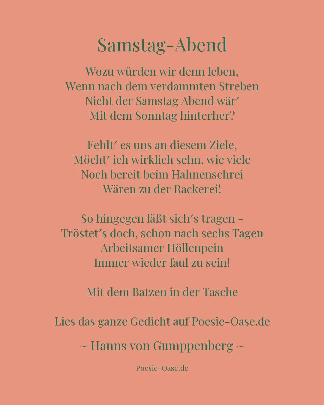 Illustration zu Samstag-Abend