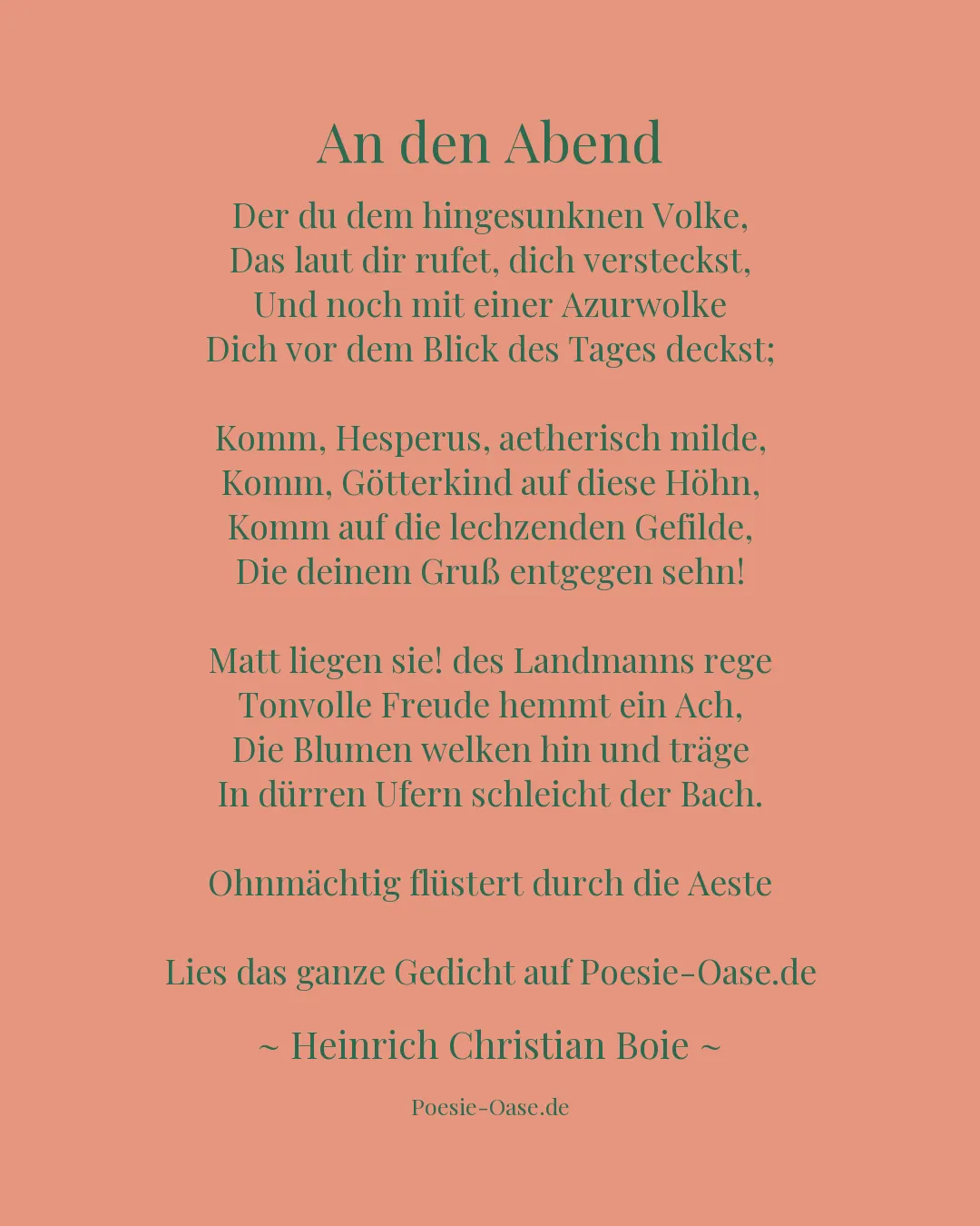 Illustration zu An den Abend