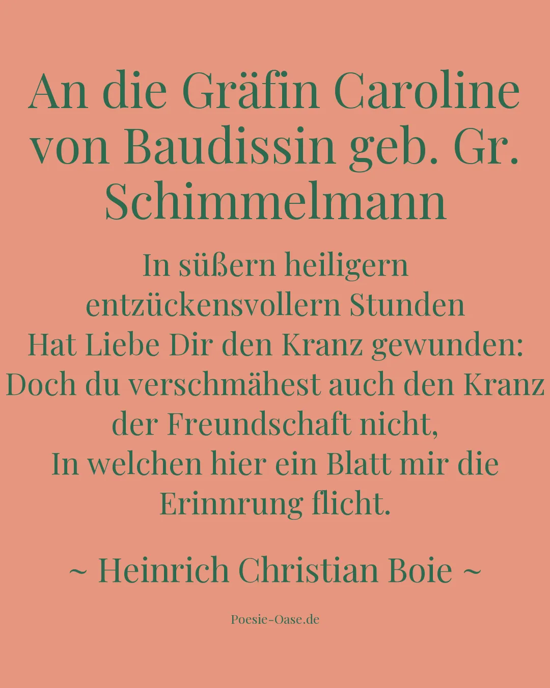 Illustration zu An die Gräfin Caroline von Baudissin geb. Gr. Schimmelmann
