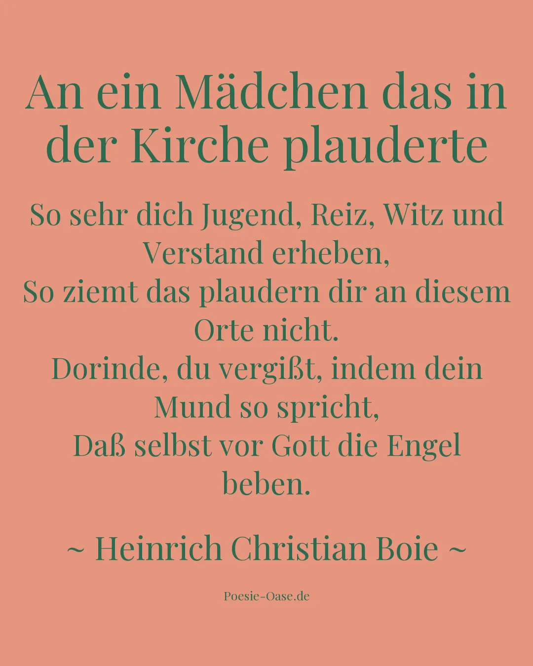 Illustration zu An ein Mädchen das in der Kirche plauderte