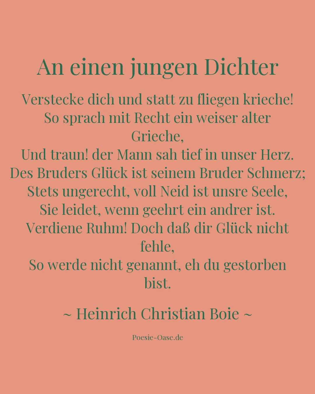 Illustration zu An einen jungen Dichter