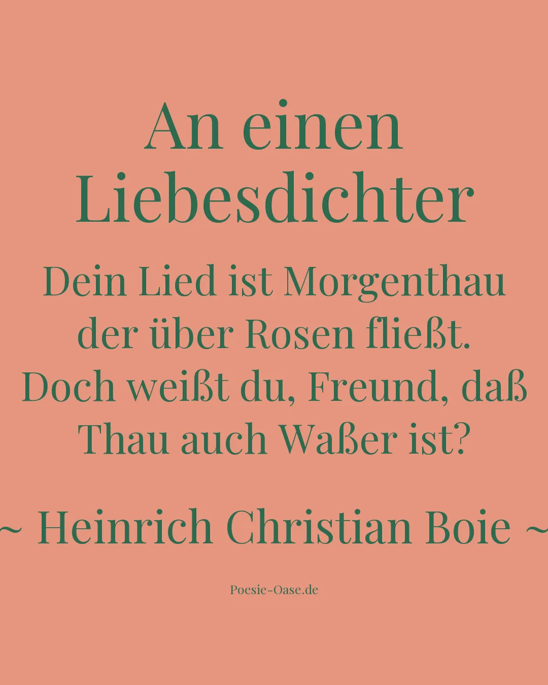 Illustration zu An einen Liebesdichter