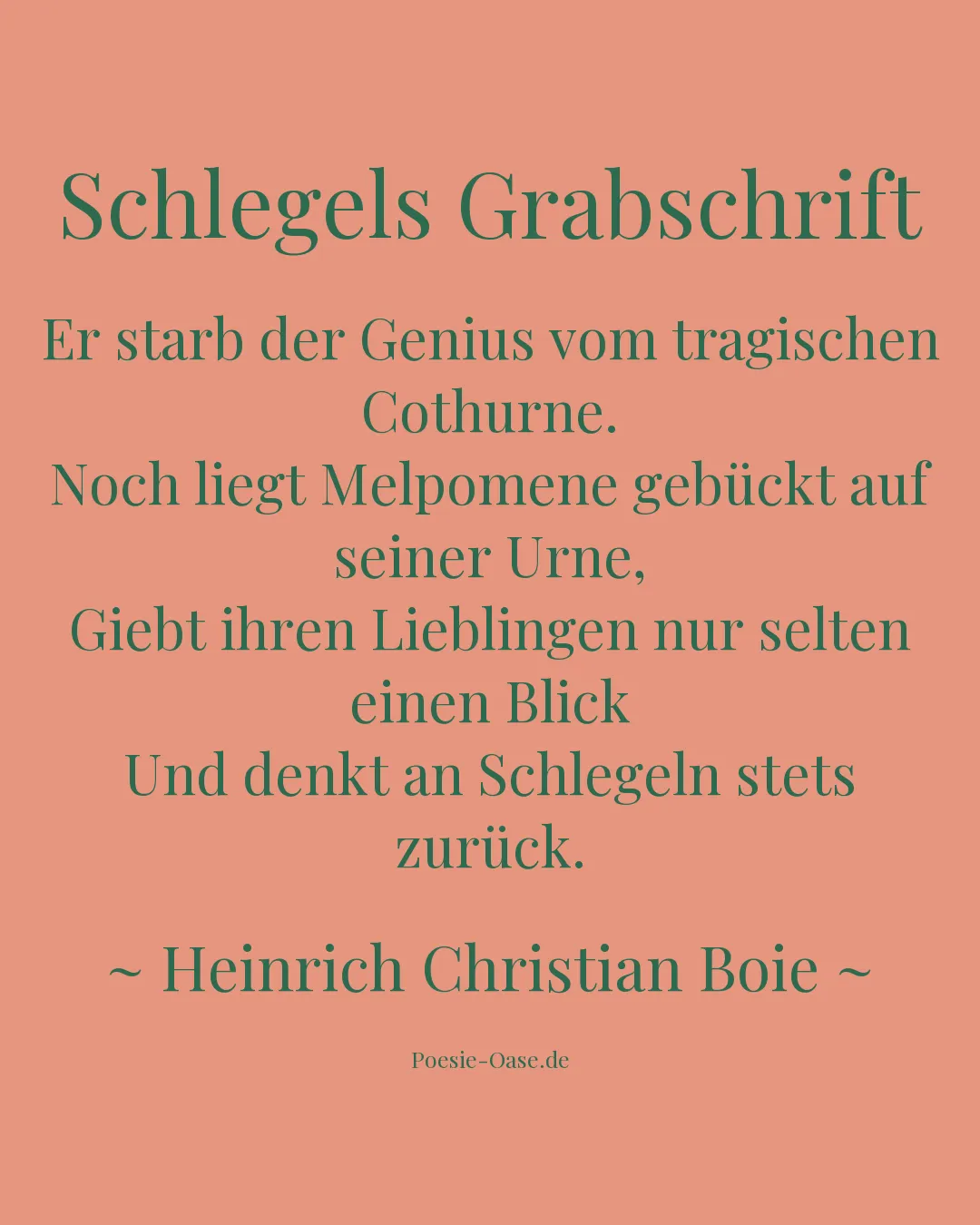 Illustration zu Schlegels Grabschrift