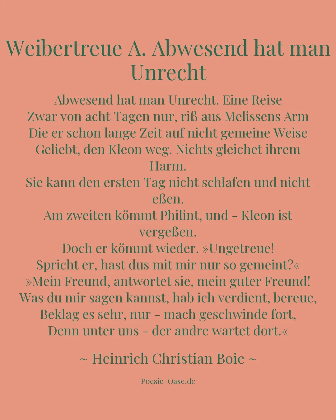Illustration zu Weibertreue A. Abwesend hat man Unrecht