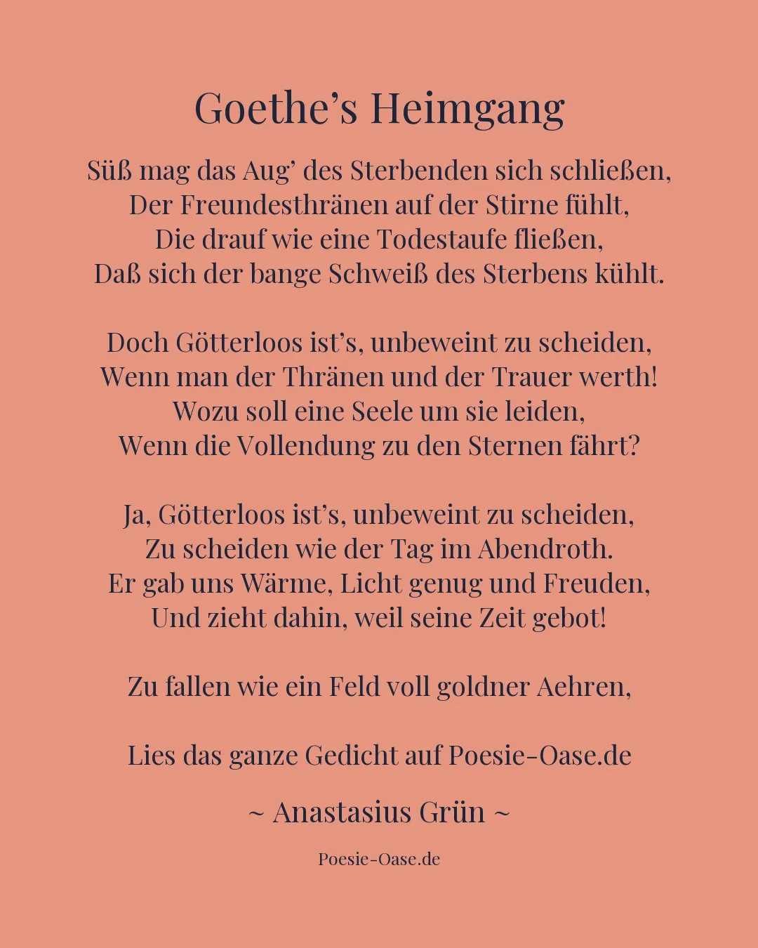 Illustration zu Goethe’s Heimgang